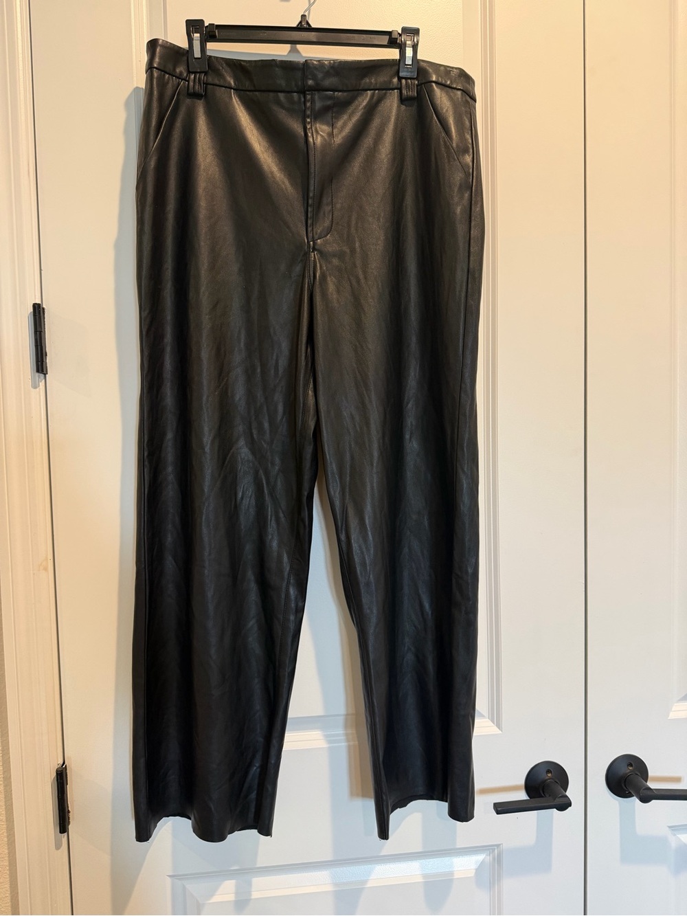 Joes Jeans Black Faux Leather Straight-Leg Pants